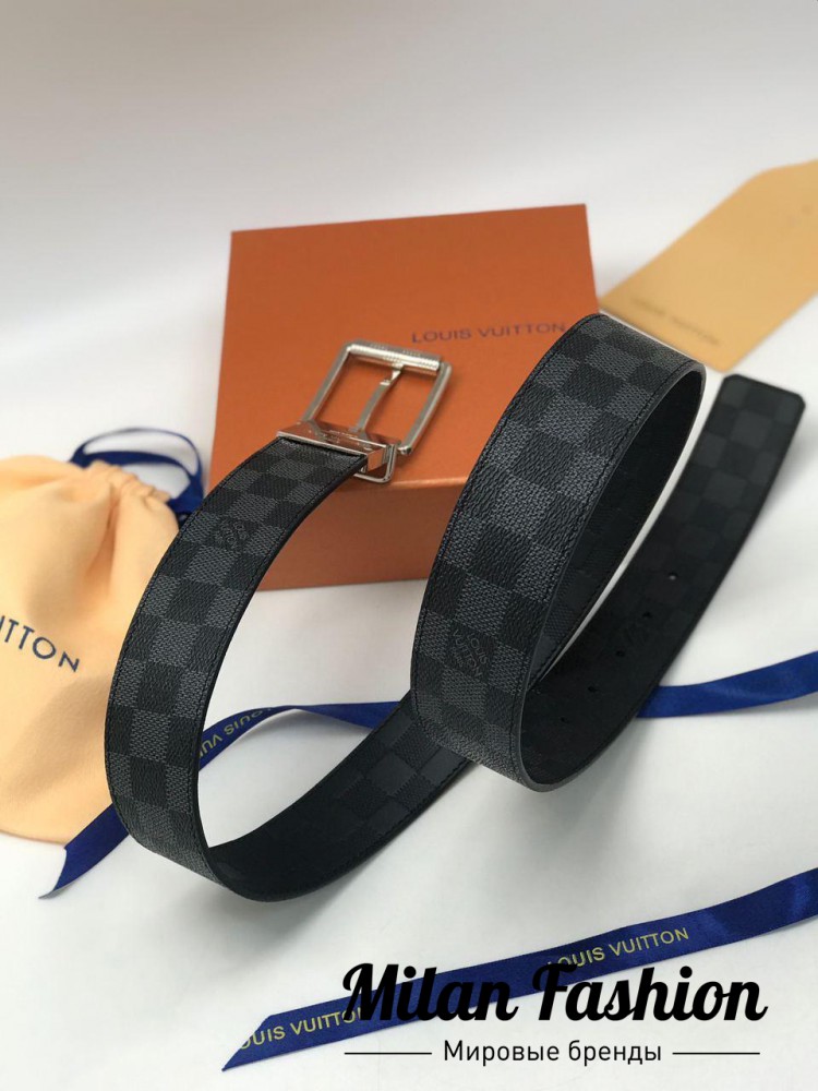 Мужской ремень двусторонний  Louis Vuitton gg1581. Вид 3