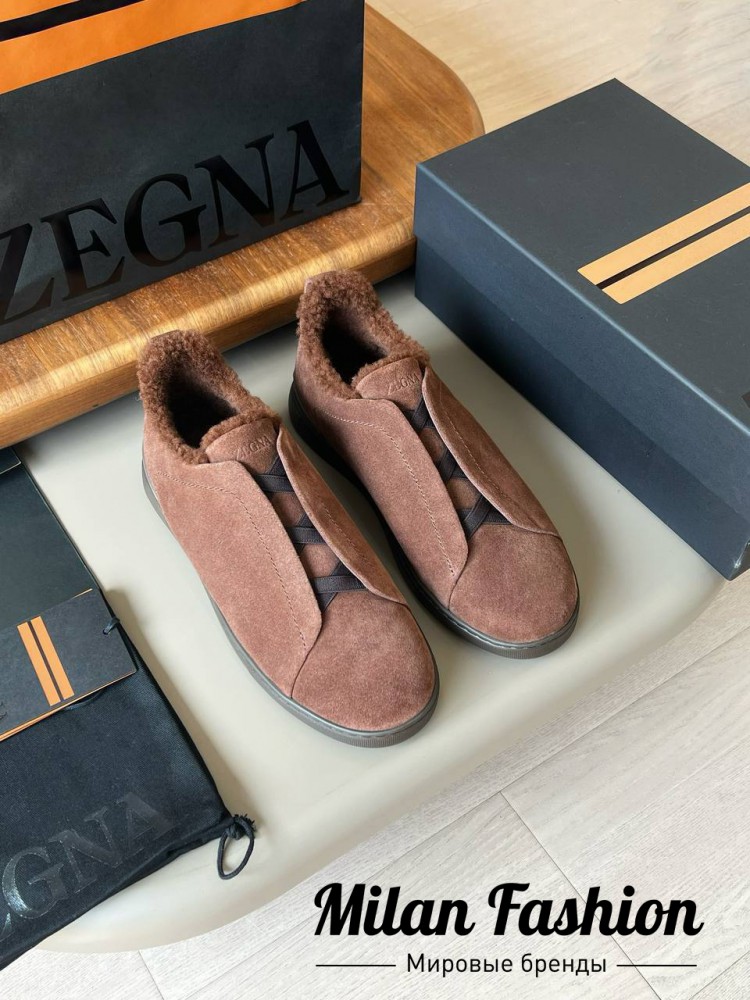 Кроссовки  на меху  ZEGNA  V33694. Вид 1