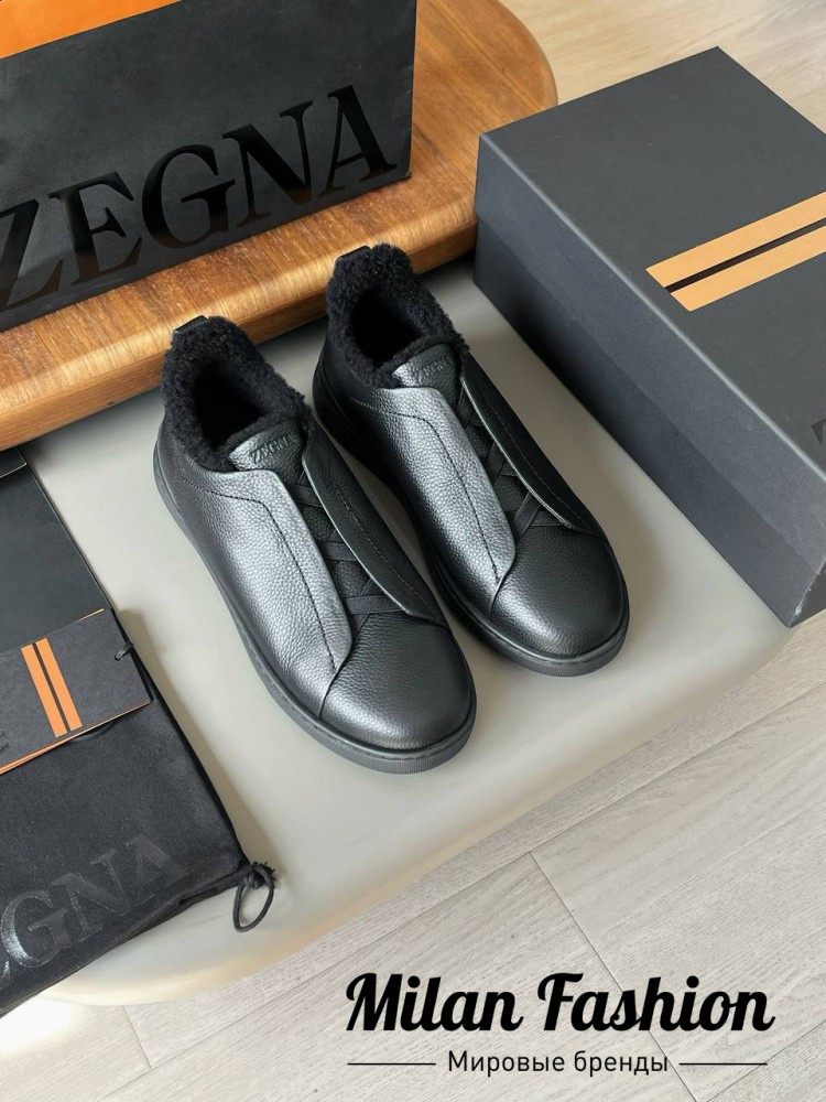 Кроссовки на меху  ZEGNA V33685. Вид 1