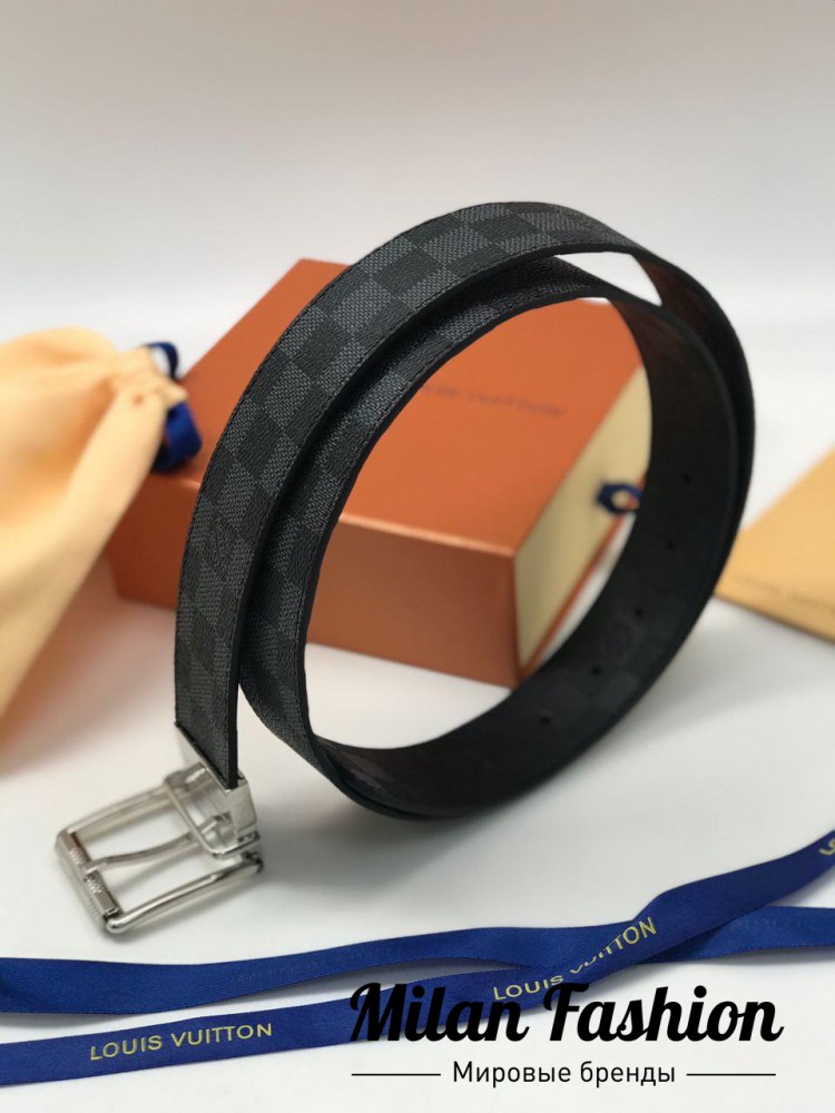 Мужской ремень двусторонний  Louis Vuitton gg1581. Вид 4