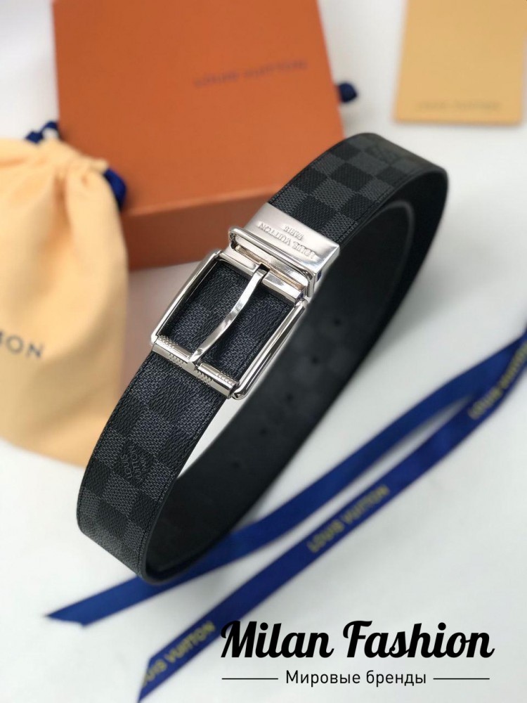 Мужской ремень двусторонний  Louis Vuitton gg1581. Вид 2